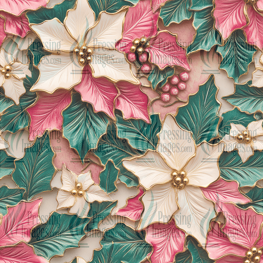 5119 3D Christmas Flowers - Pressing Images