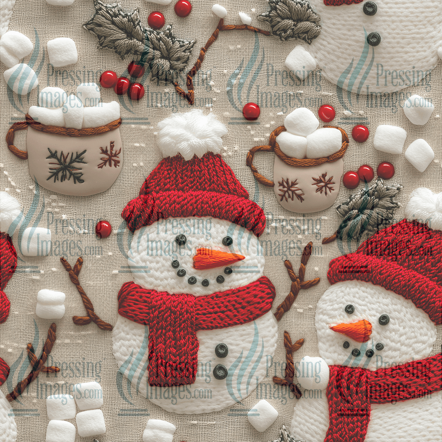 5120 Knit Snowman Hot Chocolate - Pressing Images