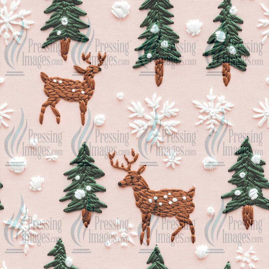5121 Knit Deer & Tree - Pressing Images