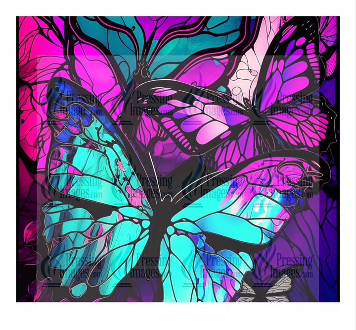 8011 Butterfly stained glass tumbler Wrap