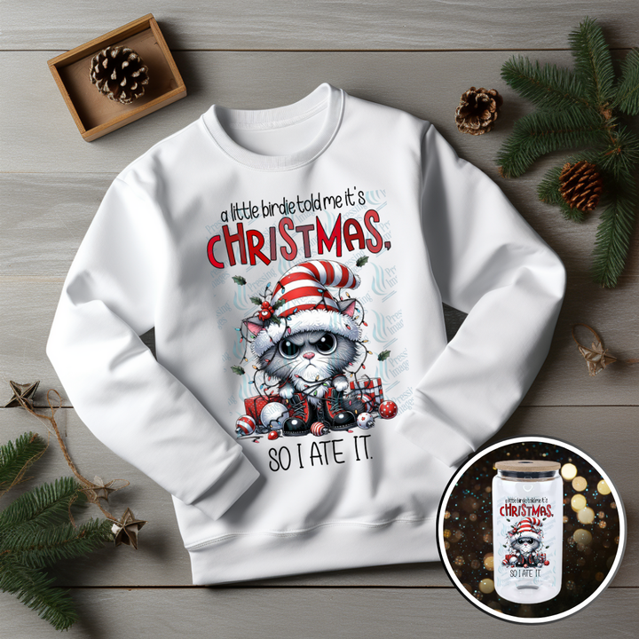 DTF 6761 A Little Birdie Told Me It's Christmas