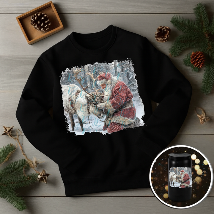 DTF 6806 Santa With Reindeer — Pressing Images Canada
