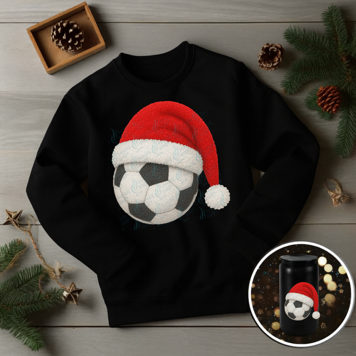 DTF 6810 Sports Balls Santa Hats — application example — Pressing Images Canada