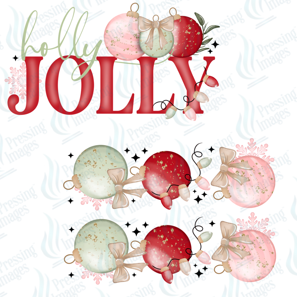 DTF 6820 Holly Jolly w/2 Sleeves — detail view — Pressing Images Canada