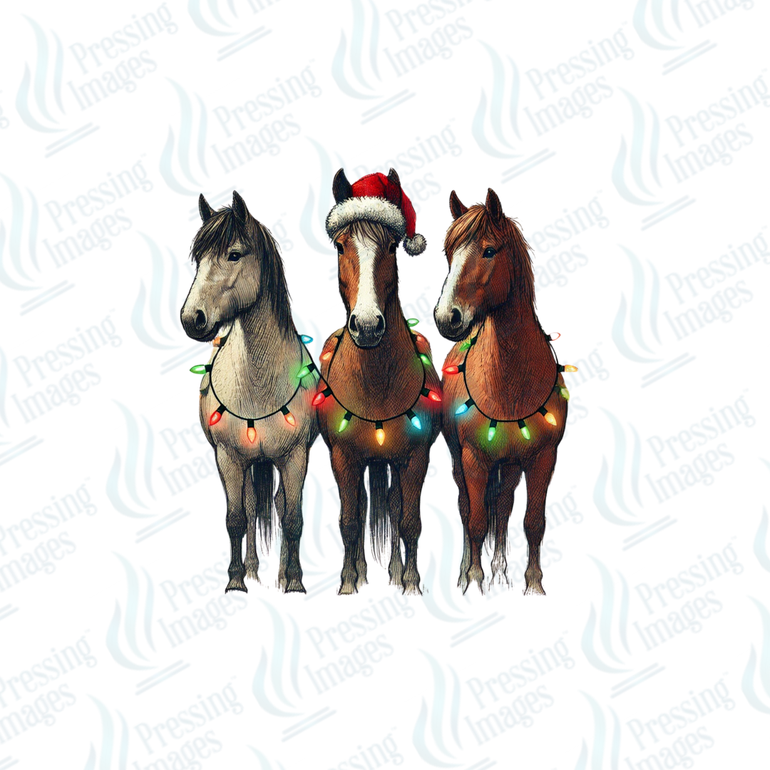 DTF 6821 Horse Christmas — detail view — Pressing Images Canada