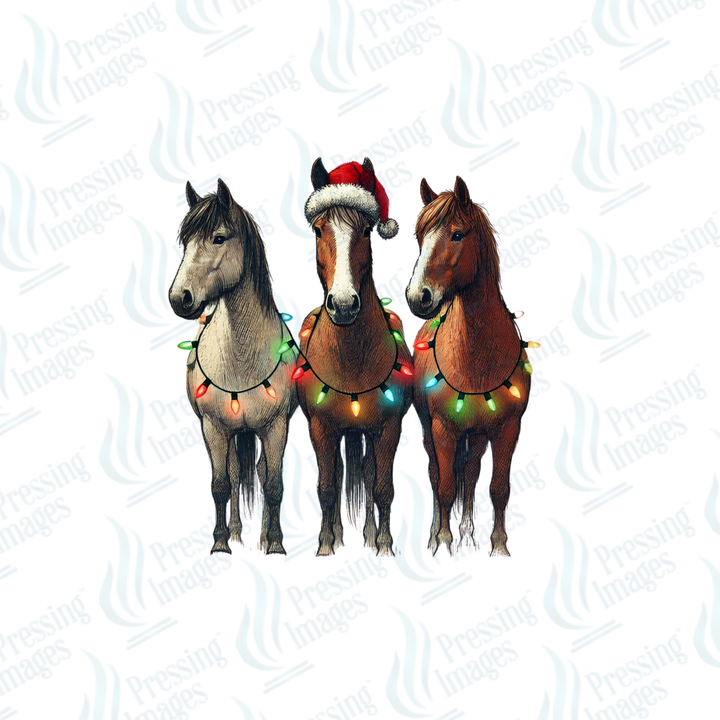 DTF 6821 Horse Christmas — detail view — Pressing Images Canada