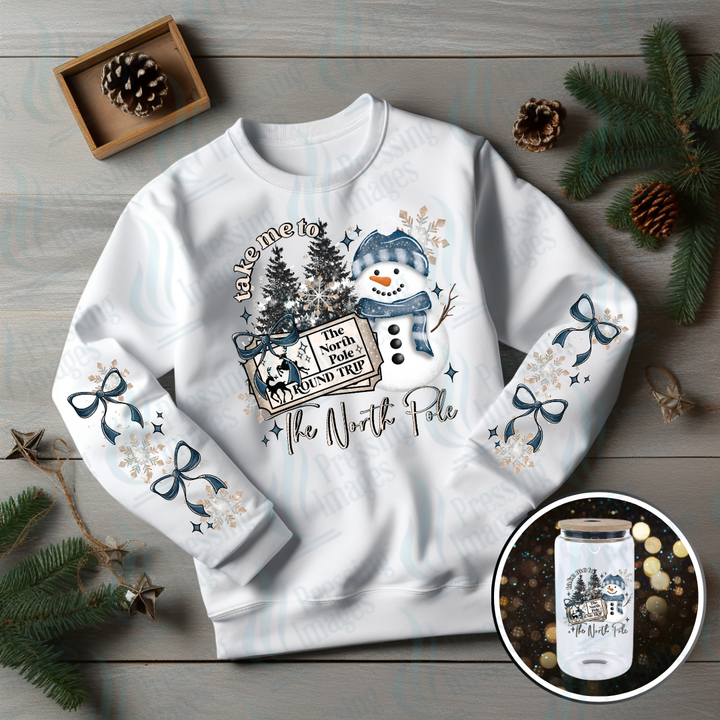 DTF 6830 North Pole Snowman w/2 Sleeves — Pressing Images Canada