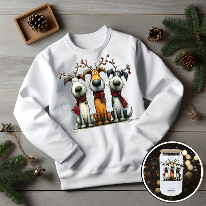 Christmas Dogs with Antlers | Pressing Images (#6833)