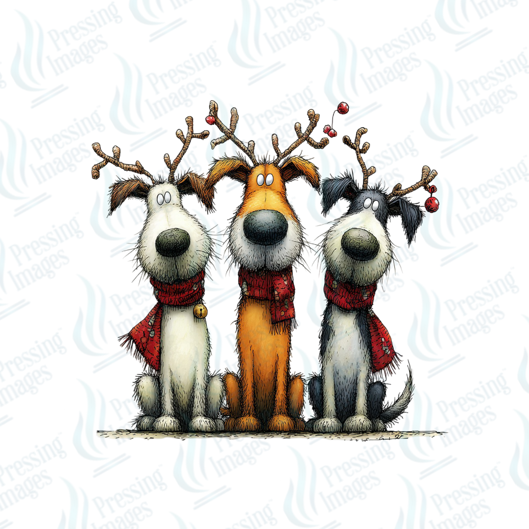 Christmas Dogs with Antlers | Pressing Images (#6833)