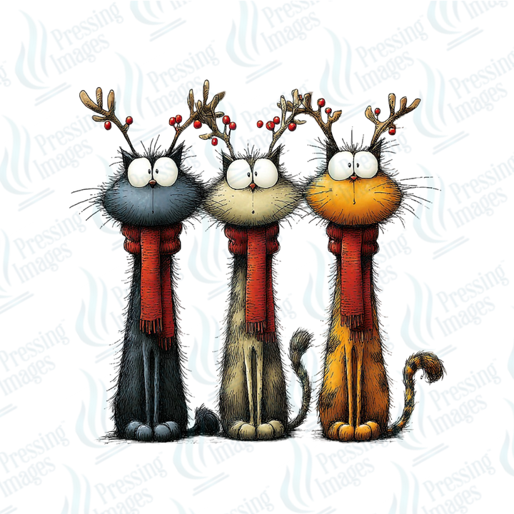 UVD 6840 Christmas Cat With Antlers