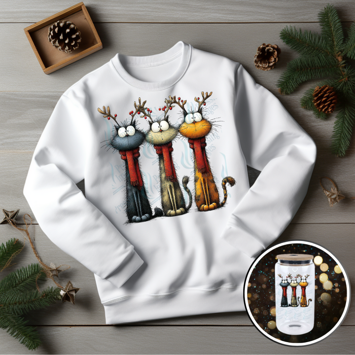 UVD 6840 Christmas Cat With Antlers