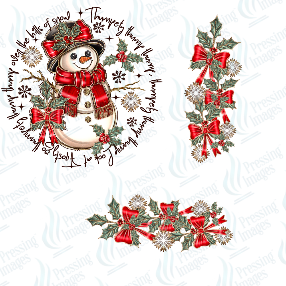 DTF 6843 Snowman Set w/2 Sleeves — detail view — Pressing Images Canada