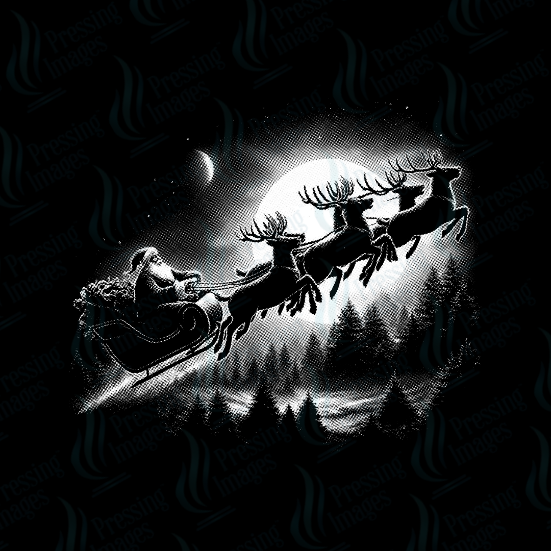 Vintage Santa Sleigh | Pressing Images (#6848)