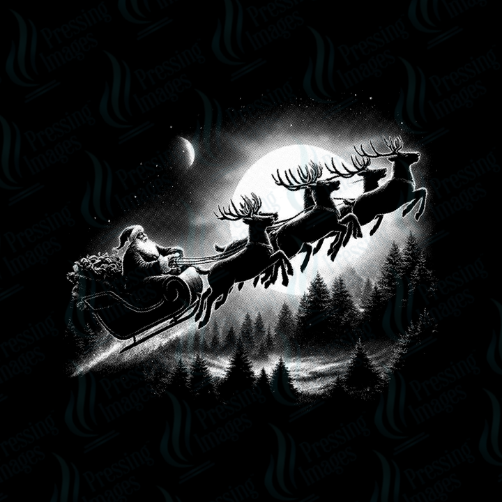 Vintage Santa Sleigh | Pressing Images (#6848)