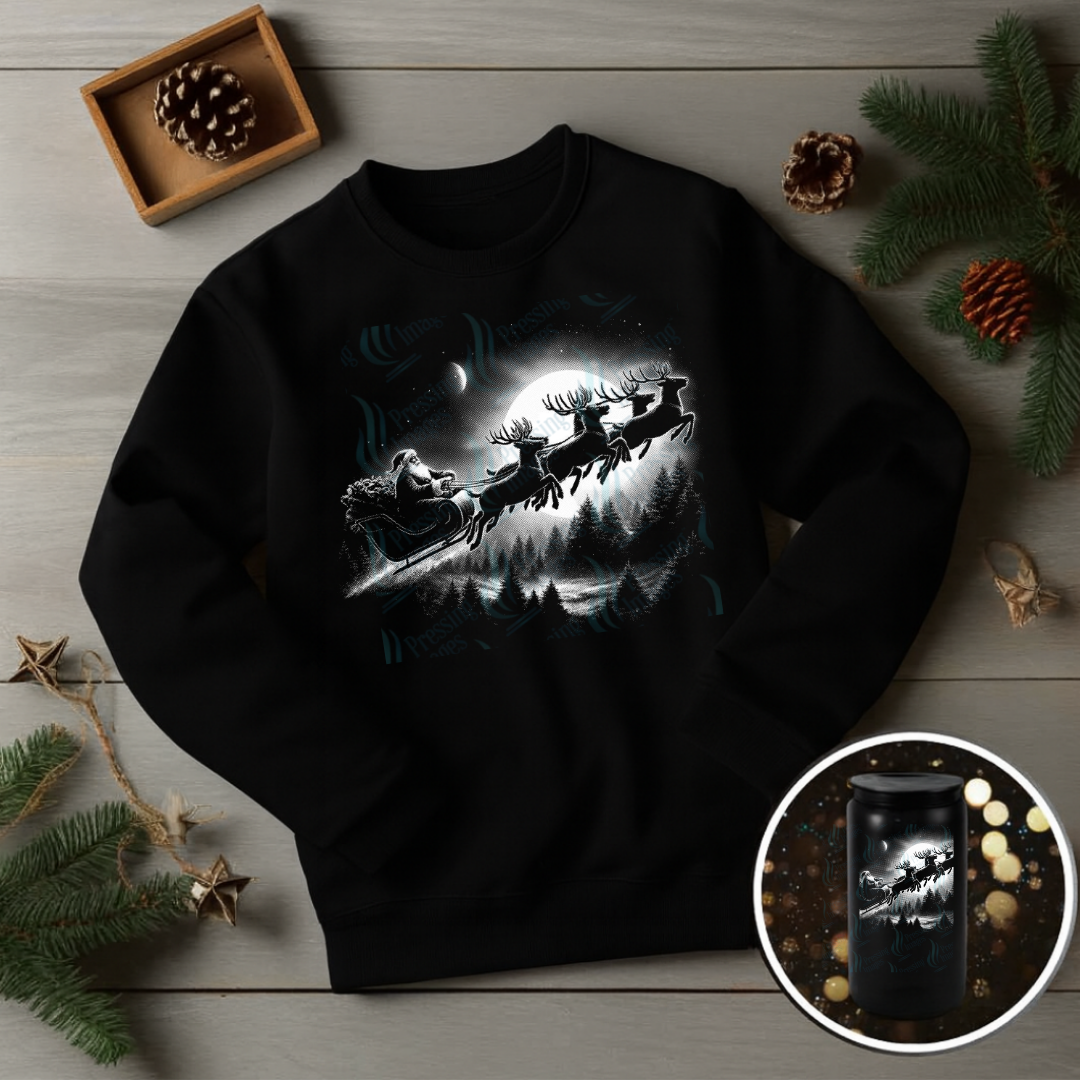 Vintage Santa Sleigh | Pressing Images (#6848)