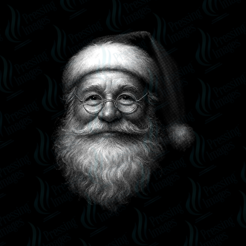 DTF 6851 Santa Face — detail view — Pressing Images Canada