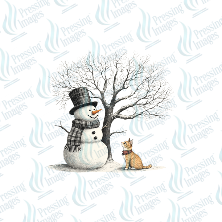 DTF 6855 Snowman — detail view — Pressing Images Canada