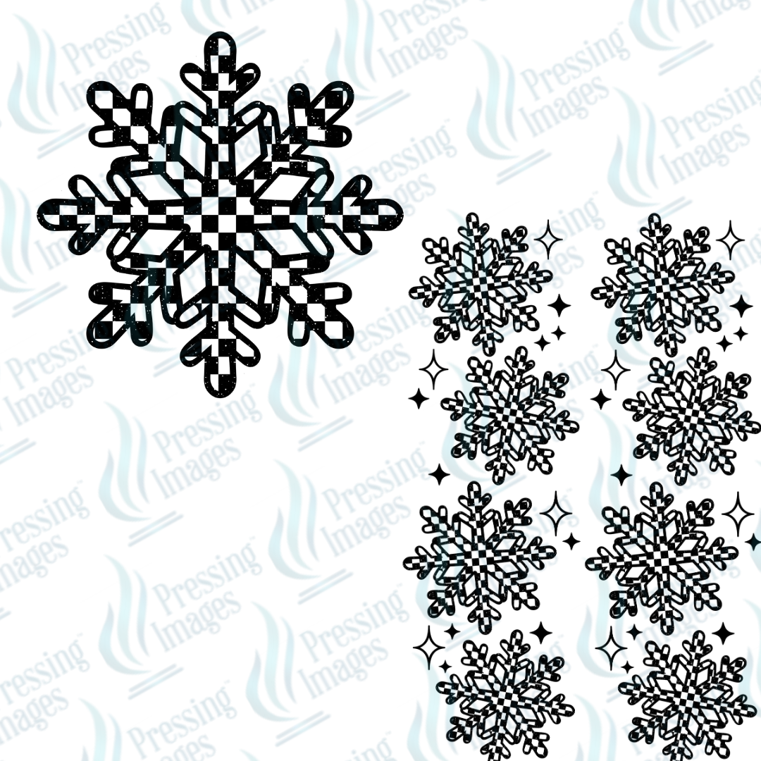 DTF 6858 Checker Snowflakes w/two sleeves
