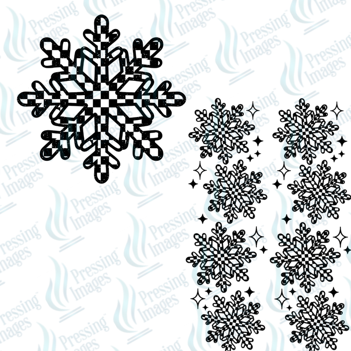 DTF 6858 Checker Snowflakes w/two sleeves