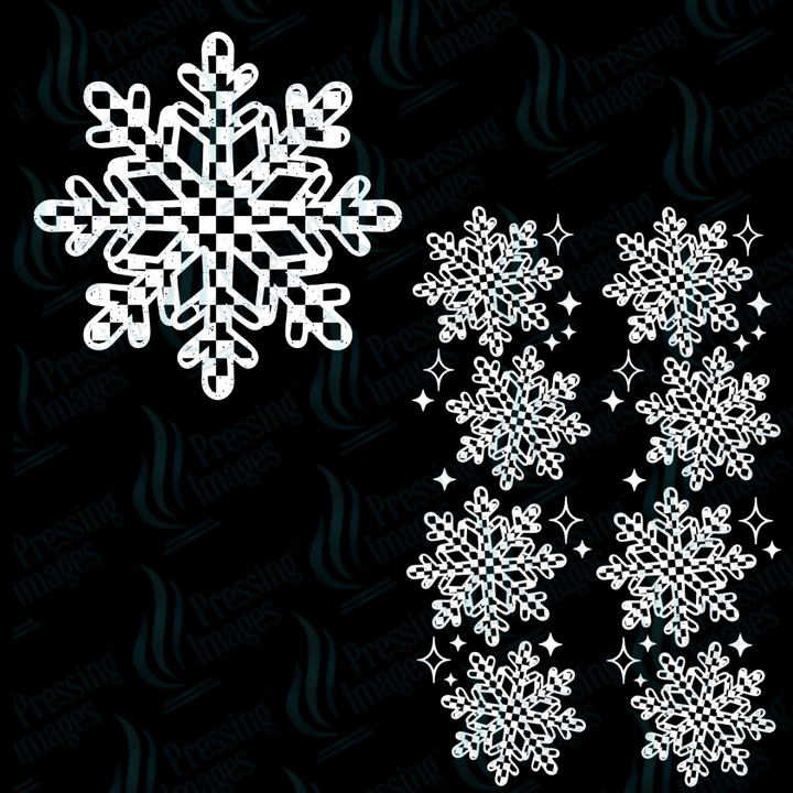 DTF 6858 Checker Snowflakes w/two sleeves