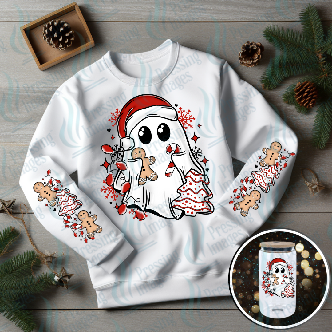 DTF 6859 Christmas Ghost w/two sleeves
