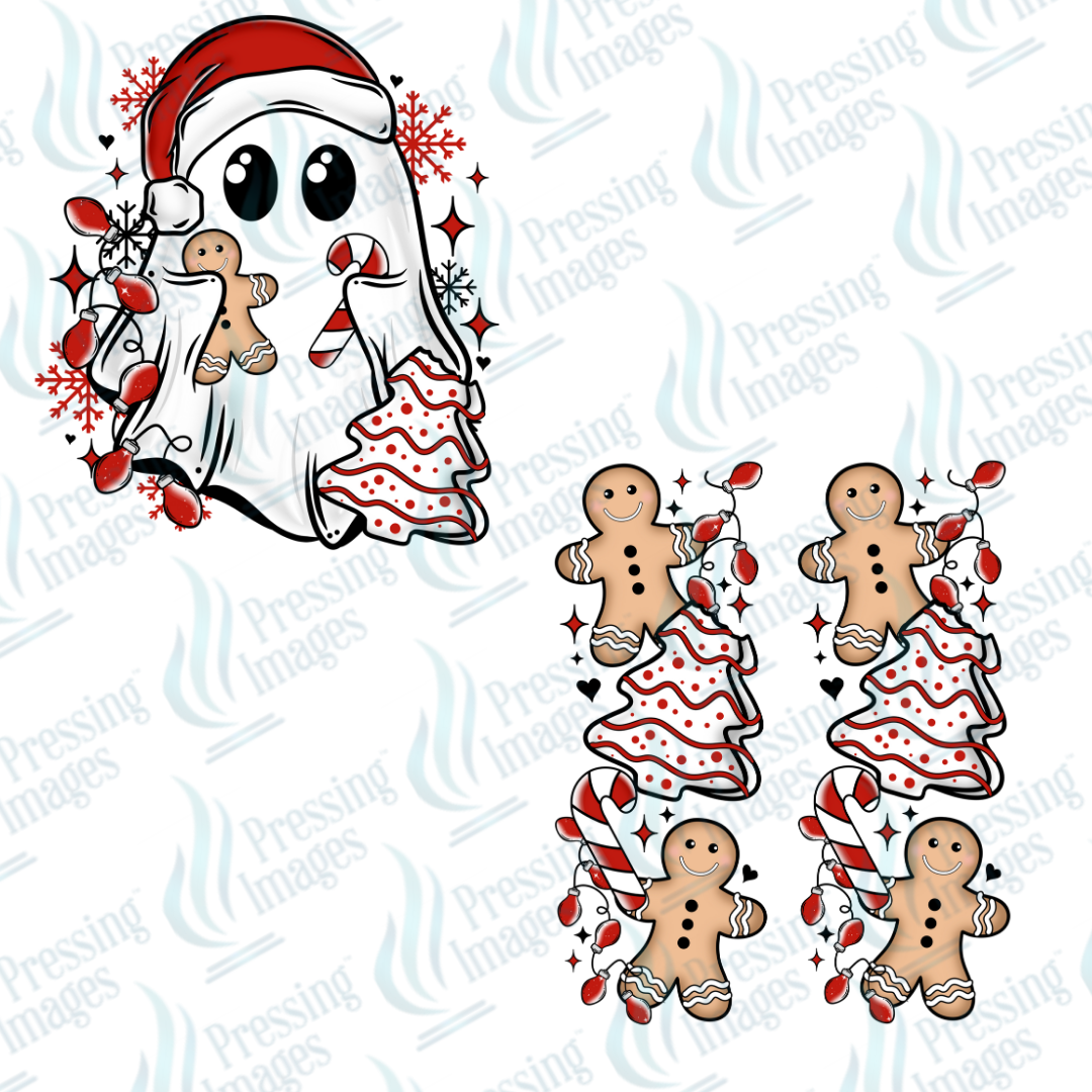 DTF 6859 Christmas Ghost w/two sleeves