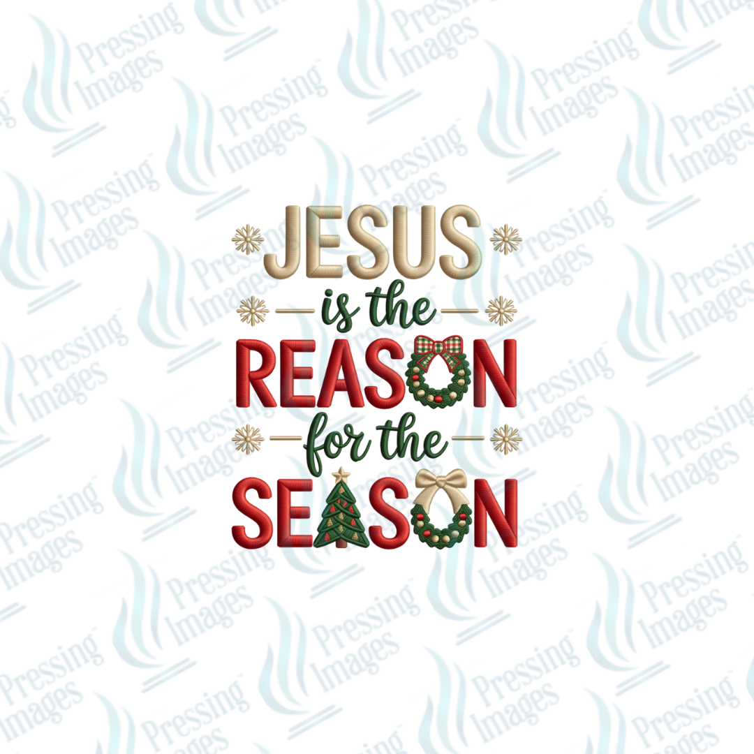 DTF 6862 Jesus Is The Reason — detail view — Pressing Images Canada