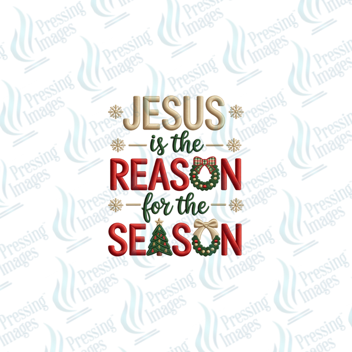 DTF 6862 Jesus Is The Reason — detail view — Pressing Images Canada