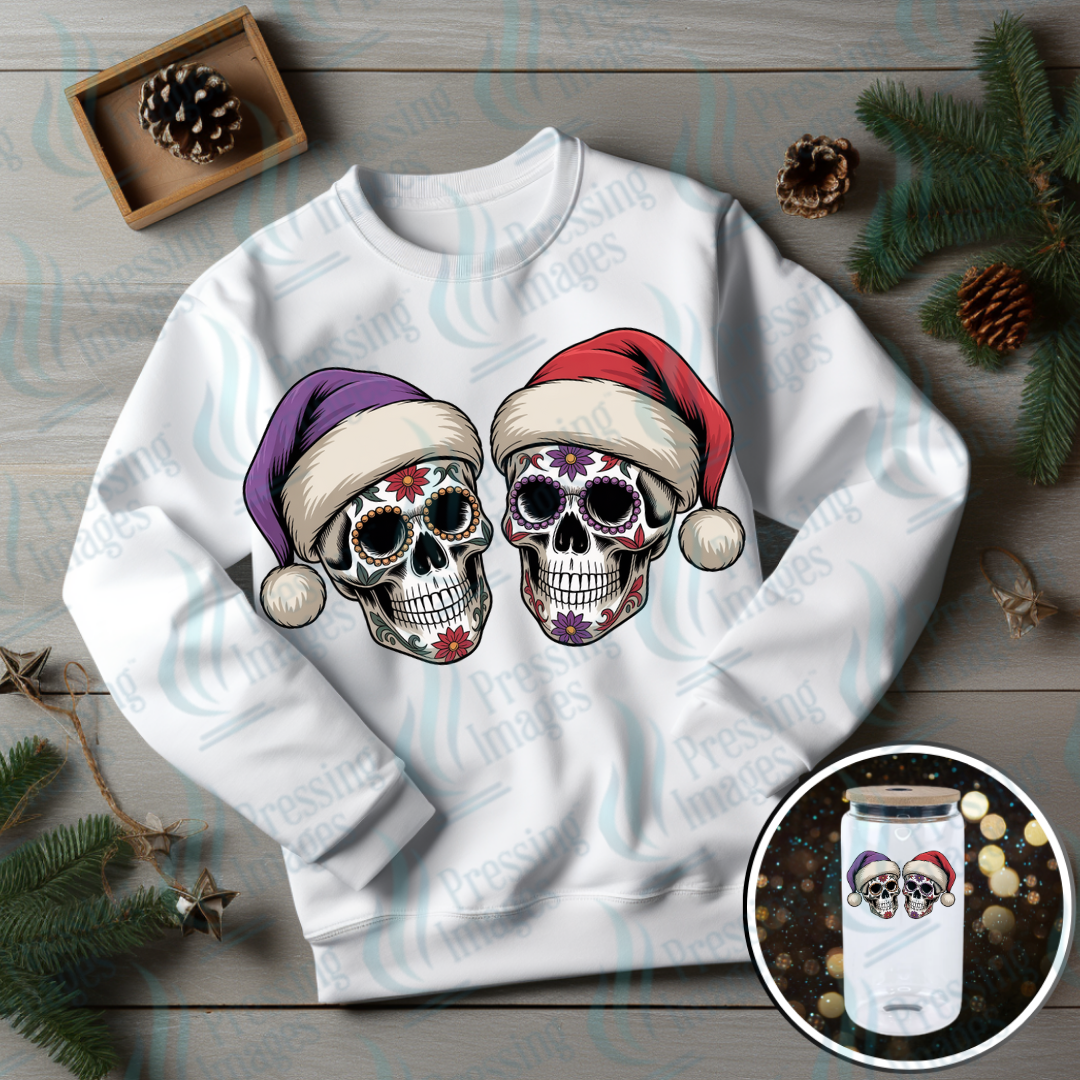 DTF 6863 Santa Sugar Skulls