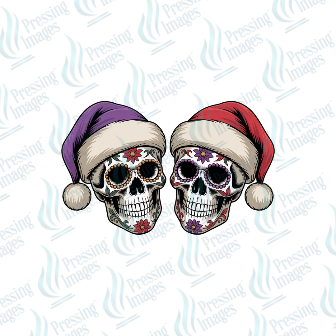 DTF 6863 Santa Sugar Skulls