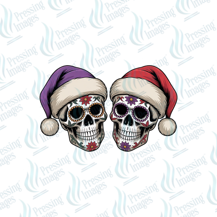 DTF 6863 Santa Sugar Skulls