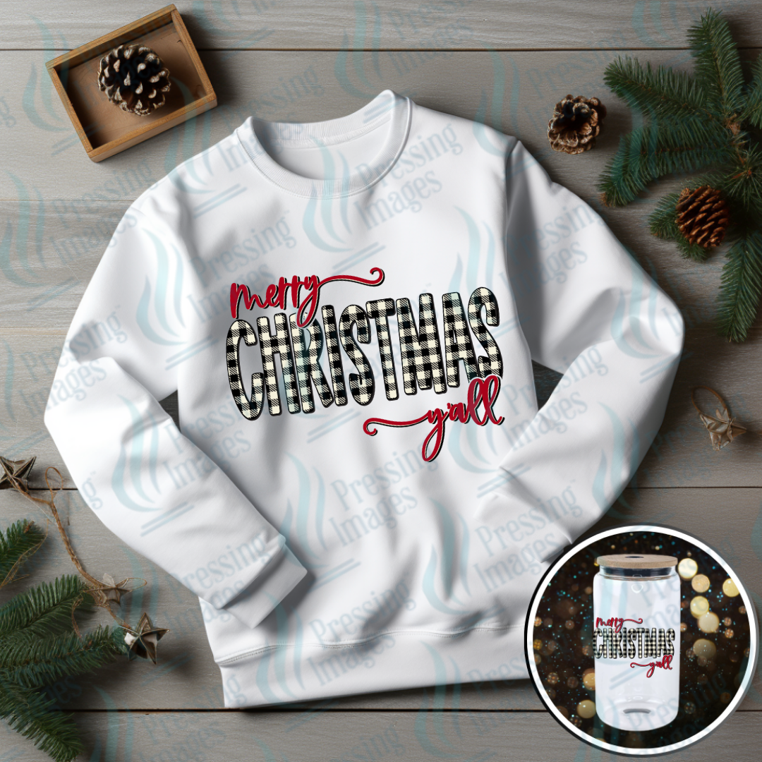 DTF 6864 Merry Christmas Ya'll — Pressing Images Canada
