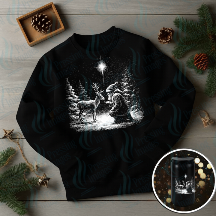 DTF 6878 Santa With Reindeer