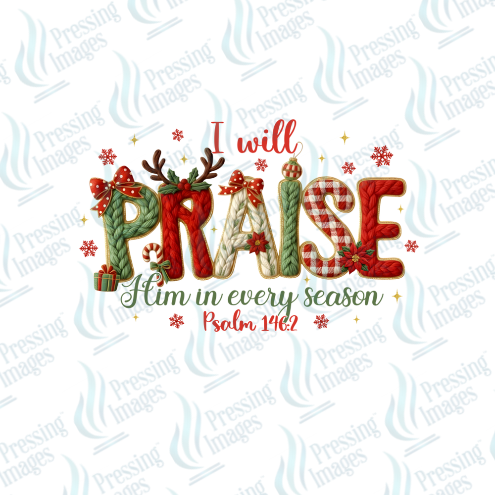 DTF 6879 I Will Praise Him — detail view — Pressing Images Canada