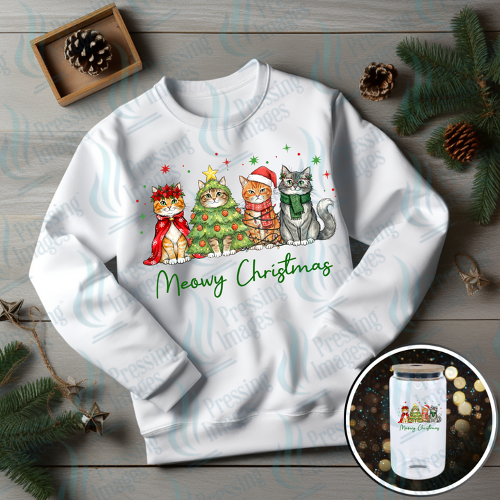 DTF 6887 Meowy Christmas — Pressing Images Canada