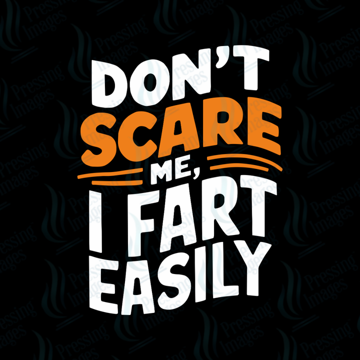 DTF 6911 Don't Scare Me — application example — Pressing Images Canada