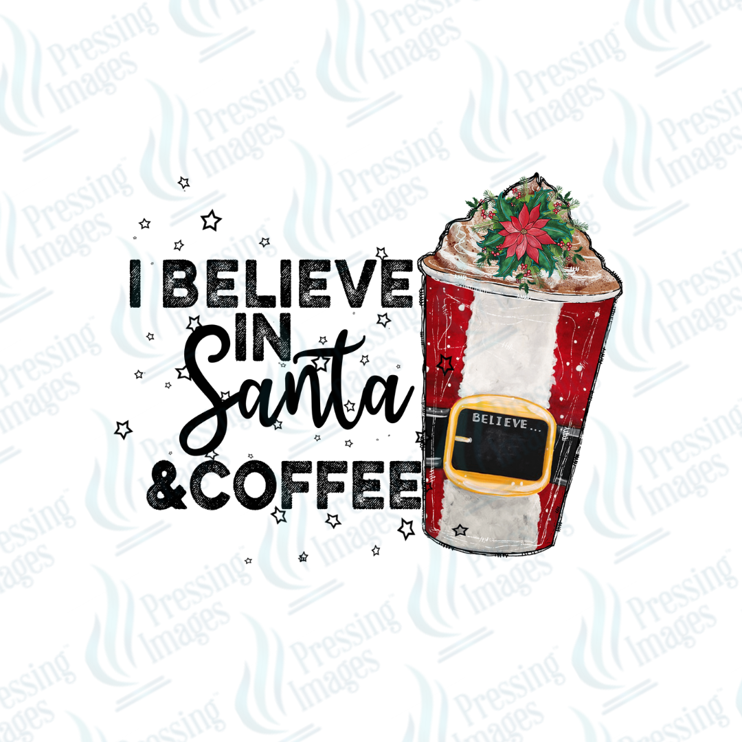 DTF 6917 I Believe In Santa and Coffee