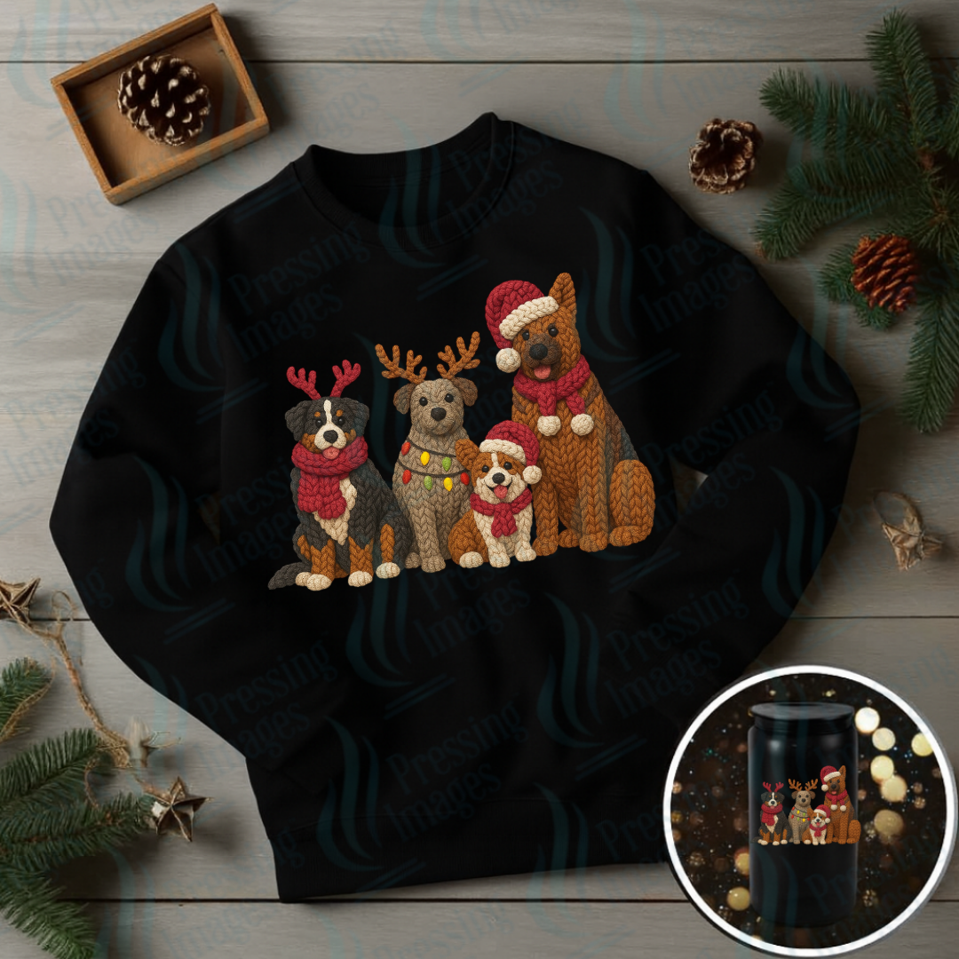 UVD 6953 Yarn Christmas Dogs