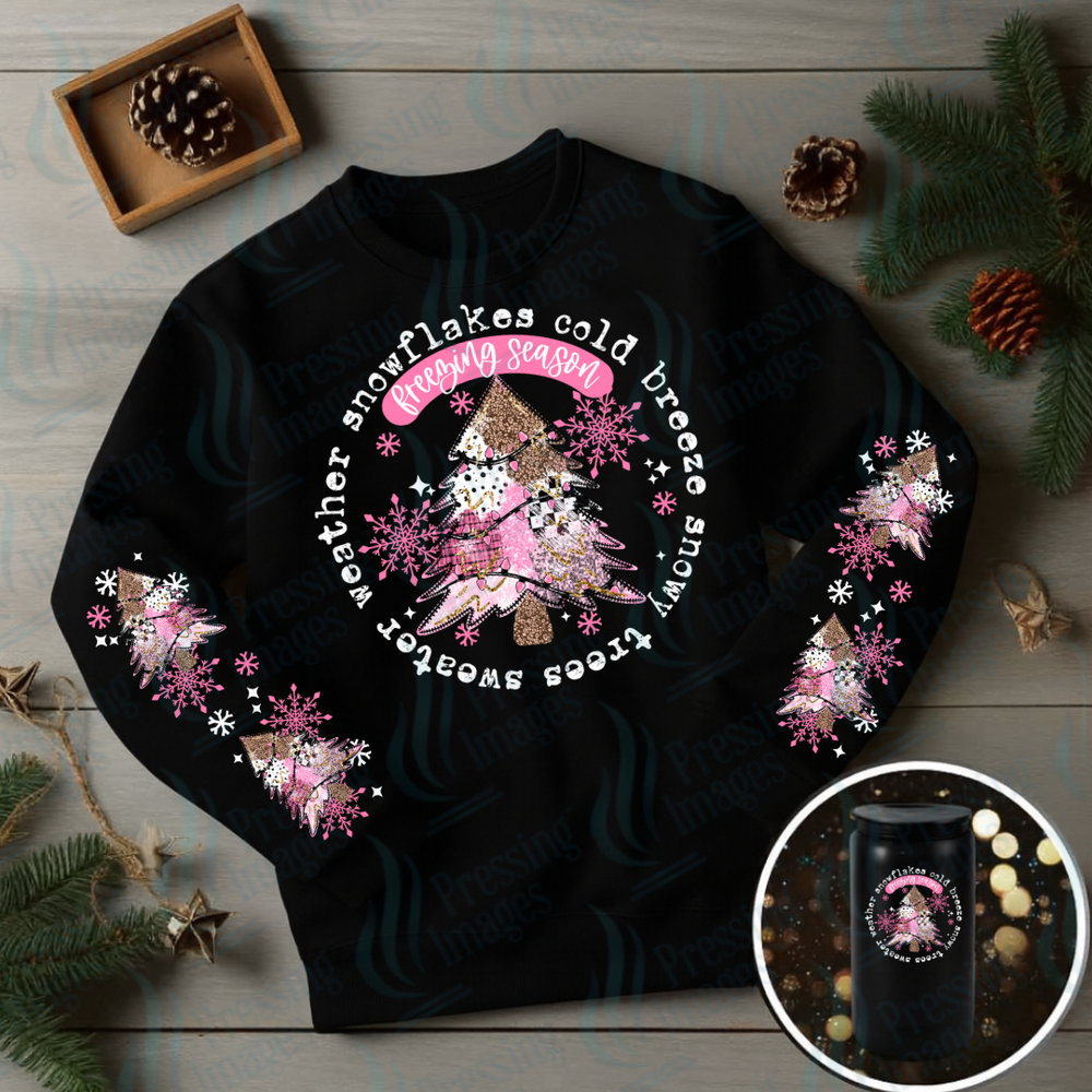 DTF 6960 Snowflakes , Cold Breeze w/2 sleeves — detail view — Pressing Images Canada