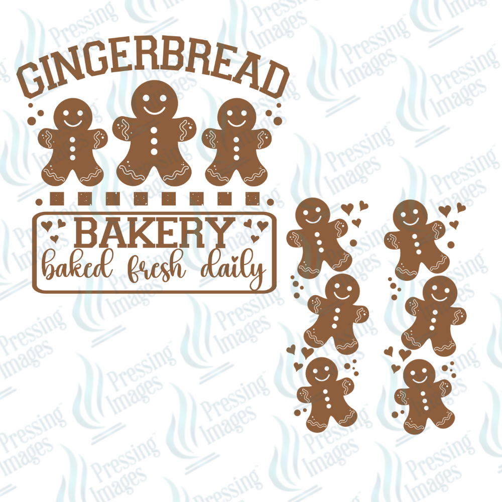 DTF 6961 Gingerbread w/2 sleeves — detail view — Pressing Images Canada