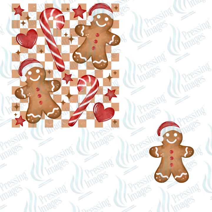 DTF 6962 Gingerbread Checker with sleeve/pocket