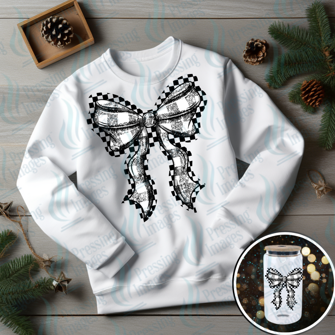 UVD 6979 Black Plaid Bow