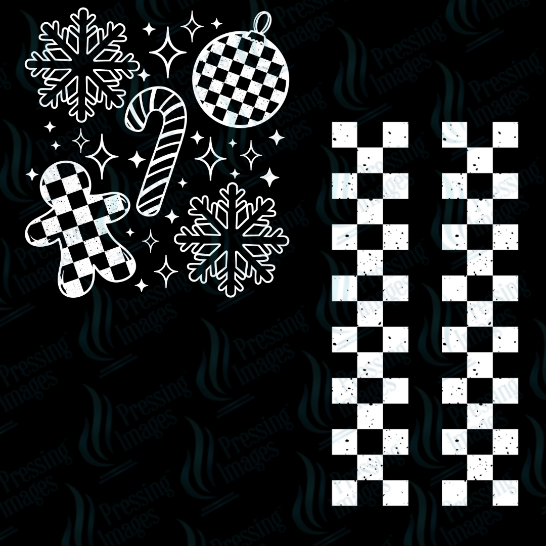 DTF 6982 Checkered Christmas w/2 sleeves