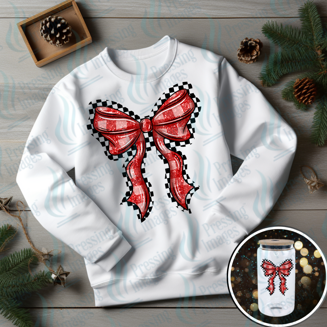 DTF 6997 Red Plaid Bow