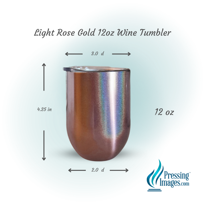 6pk Rose Gold 12oz Wine Tumbler