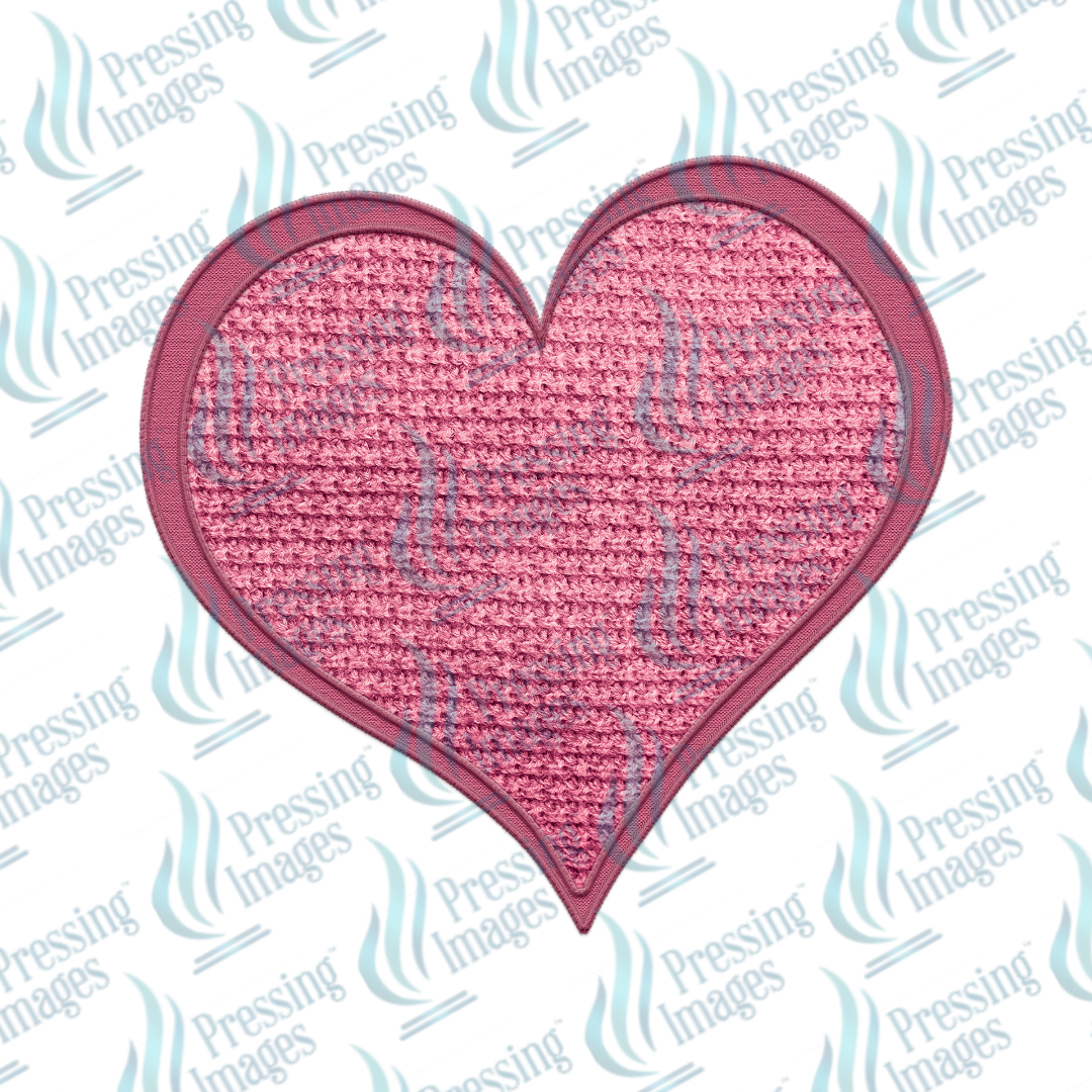 UVD 7012 Embroidered Heart — detail view — Pressing Images Canada