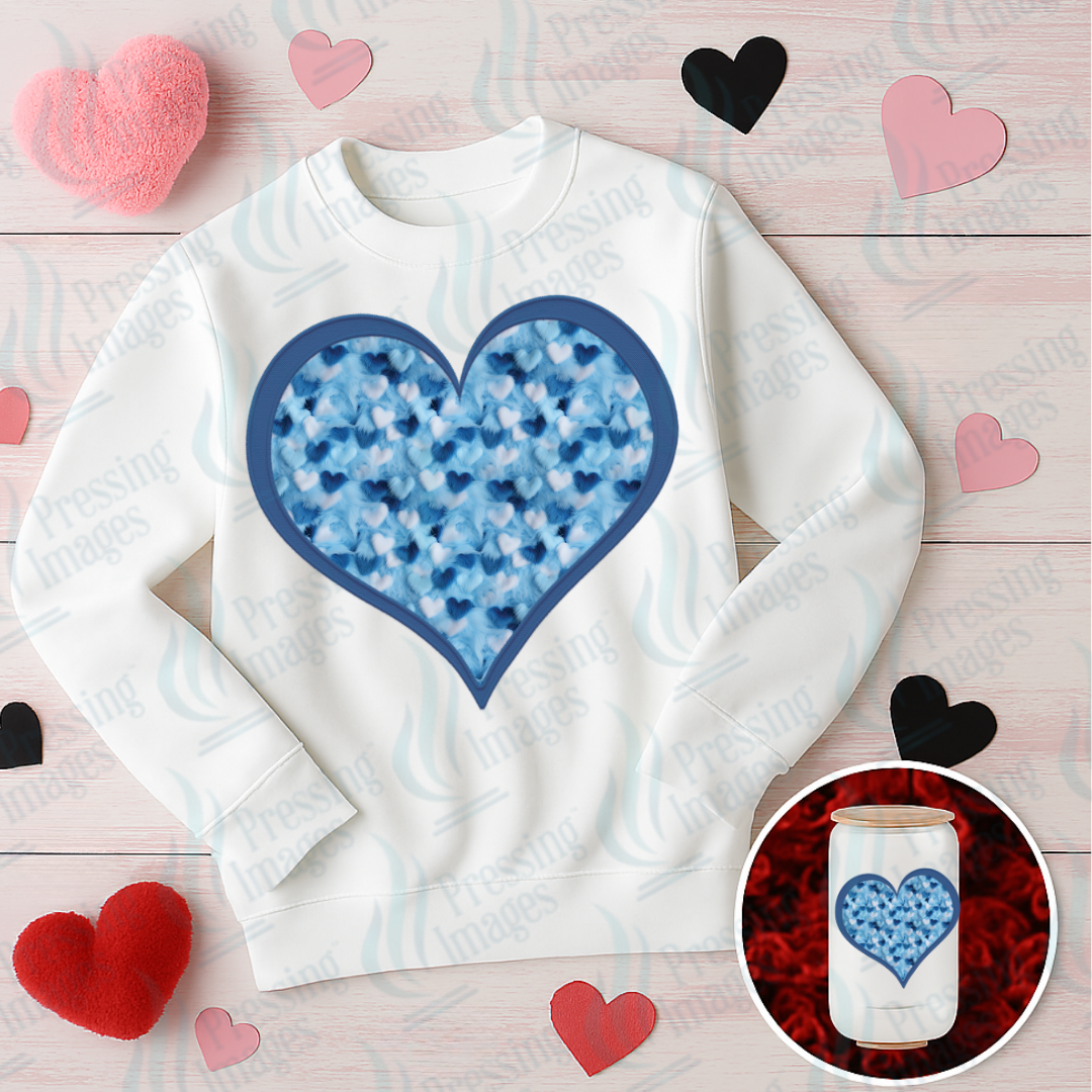 UVD 7013 Blue Fur Heart — Pressing Images Canada
