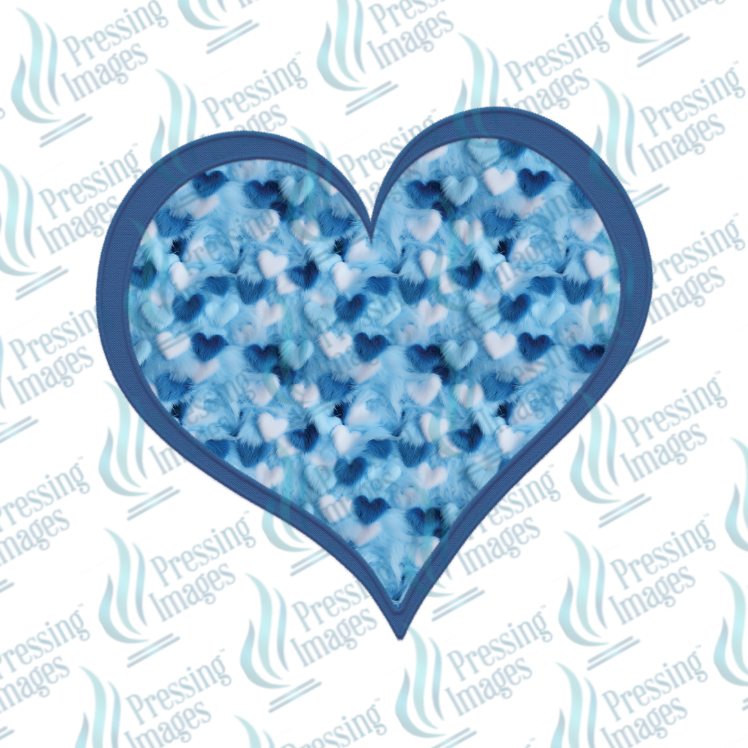 UVD 7013 Blue Fur Heart — detail view — Pressing Images Canada