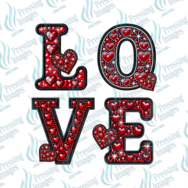 UVD 7030 Love Rhinestone — detail view — Pressing Images Canada