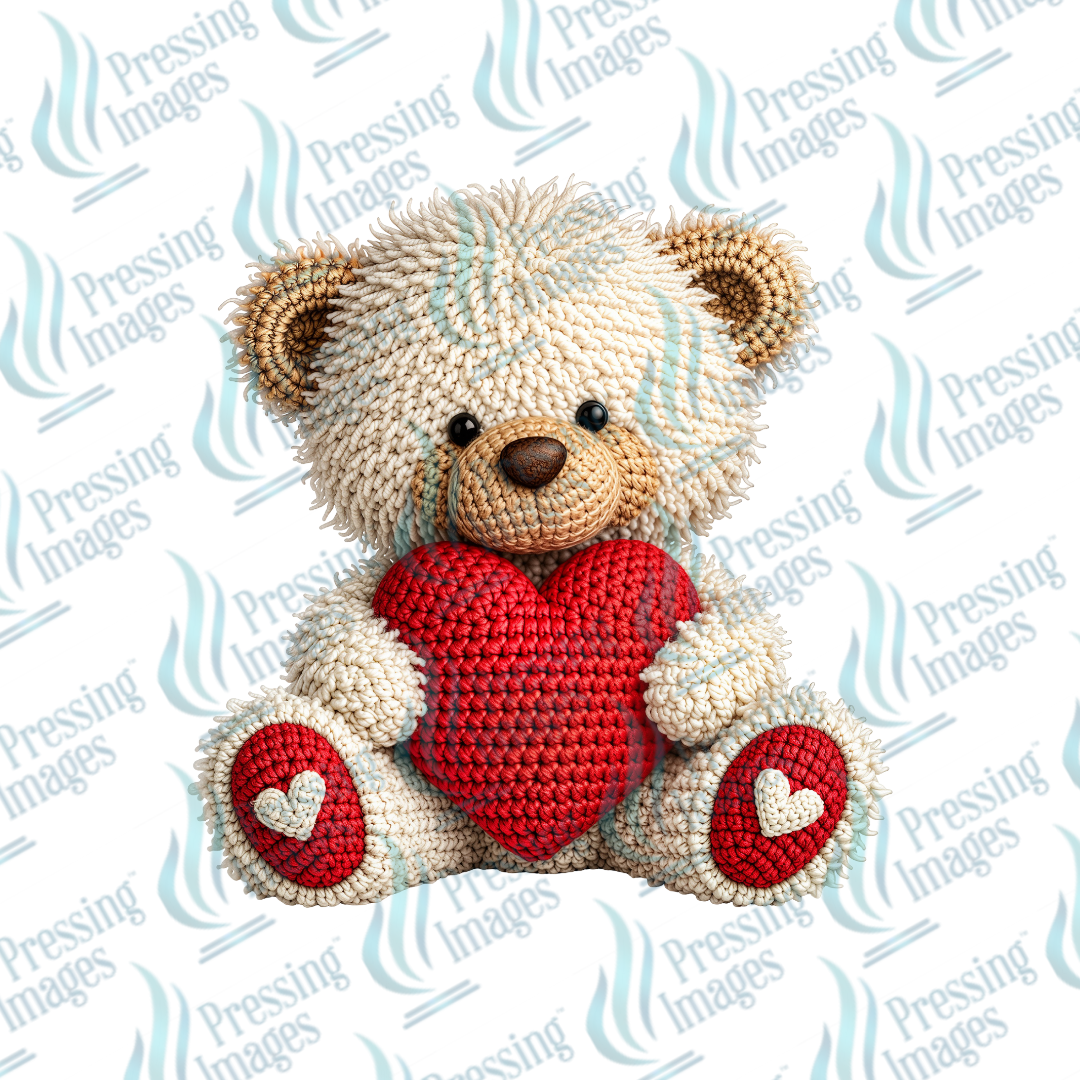 UVD 7048 Faux Yard Valentine Bear — detail view — Pressing Images Canada